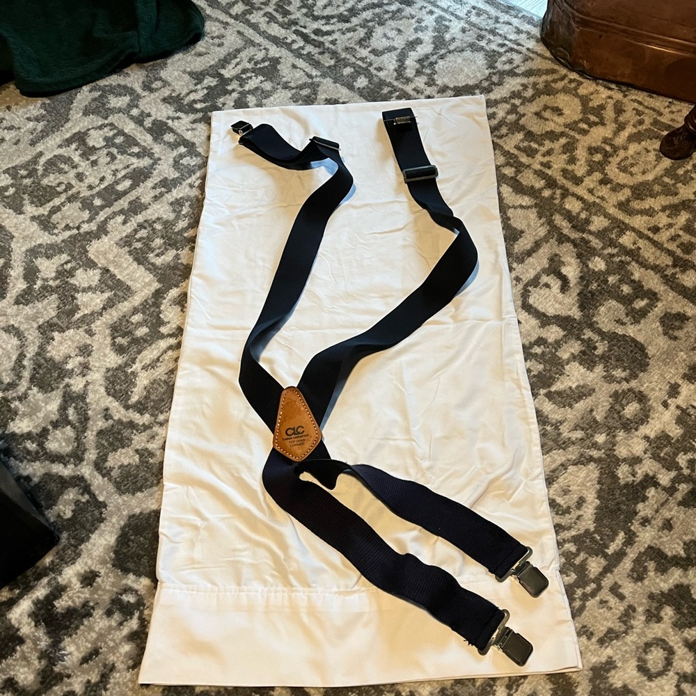 CLC custom leather craft top green cowhide suspenders